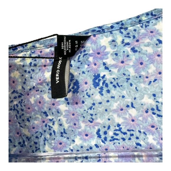 Vero Moda Henna Dress Womens Small Floral Ruffle Long Sleeve Mini Sundress NWT - Picture 7 of 16